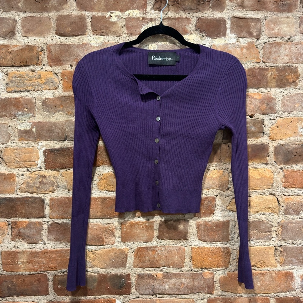 REALISATION PAR WINONA CARDIGAN - DEEP PURPLE - Picture 5 of 6